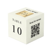 Tischnummer QR-Code-Menü elfenbeinfarbenes Geschäf Würfel (Vorderseite Schrägansicht)