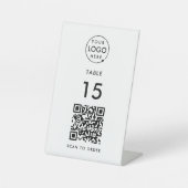 Tischnummer QR Code Restaurant Café Sockelschild (Vorderseite)