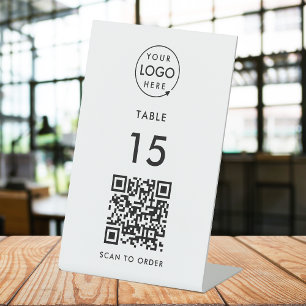 Tischnummer QR Code Restaurant Café Sockelschild