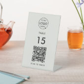 Tischnummer QR Code Scan to Order Grau Restaurant Sockelschild (In SItu)