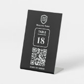Tischnummer QR Code Scan to Order Restaurant Sockelschild (Vorderseite)