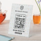 Tischnummer QR Code Scan to Order Restaurant Sockelschild (In Situ)