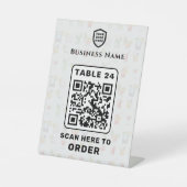 Tischnummer QR Code Scan to Order Restaurant Sockelschild (Vorderseite)