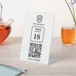 Tischnummer QR Code Scan to Order Restaurant Sockelschild