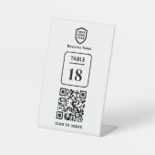Tischnummer QR Code Scan to Order Restaurant Sockelschild (Vorderseite)
