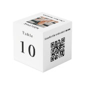 Tischnummer QR-Codes 2 Menüs Weißes Foto Würfel (Rückseite Schrägansicht)