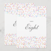 Tischnummer Rainbow Confetti (Vorne/Hinten)