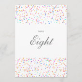 Tischnummer Rainbow Confetti (Vorderseite)