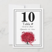 Tischnummer "Red Heart Leaf Tree" (Vorderseite)