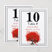 Tischnummer "Red Heart Leaf Tree" (Vorne/Hinten)