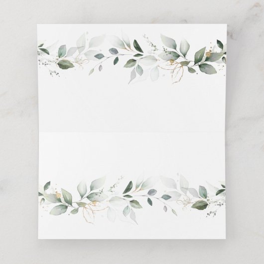 Tischnummer Rosa Floral Airy Grüne Marmor Platzkarte (Innenseite Aufgefaltet)