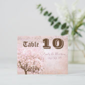 Tischnummer Rosa und Brauner Herzleder (Stehend Vorderseite)