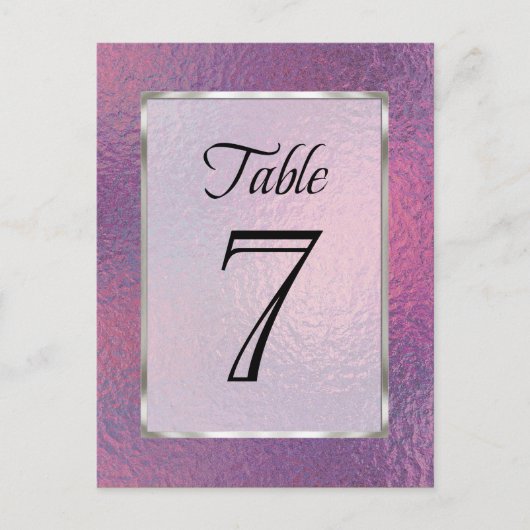 Tischnummer Rosa und Lila Imitate Fohlen (Vorderseite)