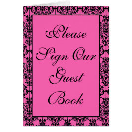 Tischnummer Rosa und Schwarz