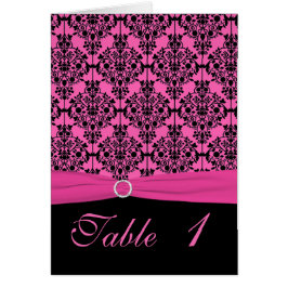 Tischnummer Rosa und Schwarz