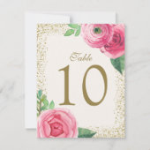 Tischnummer Rose für Wasserfarben (Vorderseite)