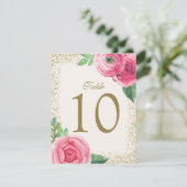 Tischnummer Rose für Wasserfarben (Stehend Vorderseite)