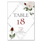 Tischnummer | Rose Wasserfarben und Cabernet (Rückseite)