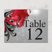 Tischnummer Rot auf Silver Masquerade (Vorderseite)