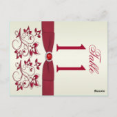 Tischnummer Rot und Elfenbeinblüte (Rückseite)