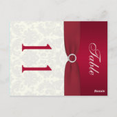 Tischnummer Rot und Elfenbeindamast (Rückseite)