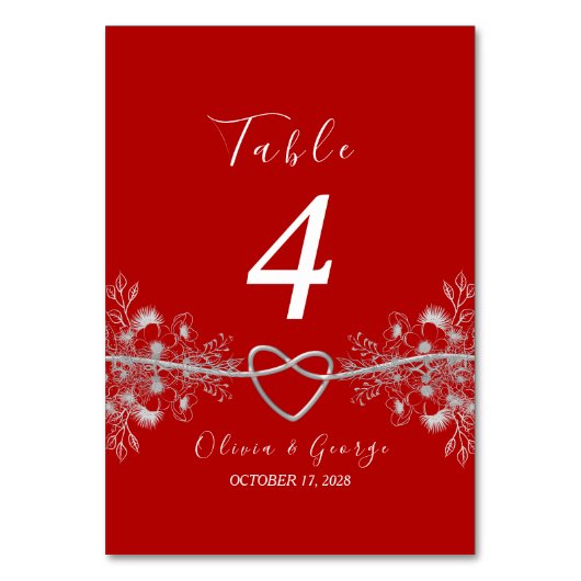 Tischnummer Rot und Schwarz (Rückseite)