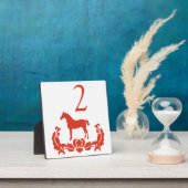 Tischnummer Rotes und Weißes Damasauge Fotoplatte (InSitu)