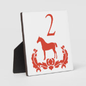 Tischnummer Rotes und Weißes Damasauge Fotoplatte (Vorderseite)