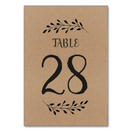 Tischnummer | Rustikale Laurel Calligraphie
