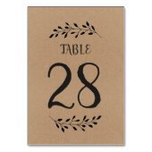 Tischnummer | Rustikale Laurel Calligraphie (Vorderseite)