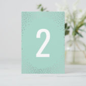 TISCHNUMMER rustikale Mini Konfetti Silber Mint (Stehend Vorderseite)