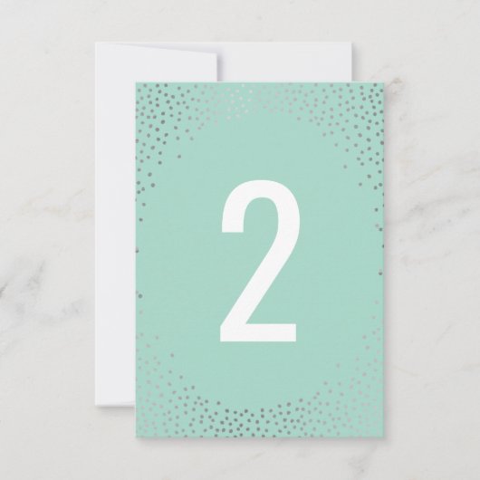 TISCHNUMMER rustikale Mini Konfetti Silberminze (Vorderseite)