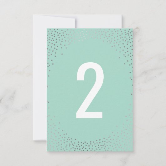 TISCHNUMMER rustikale Mini Konfetti Silberminze (Rückseite)