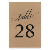 Tischnummer | Rustikale Schreibkalligrafie (Rückseite)