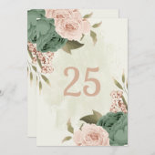 Tischnummer "Salbei grün rot" Blume (Vorne/Hinten)