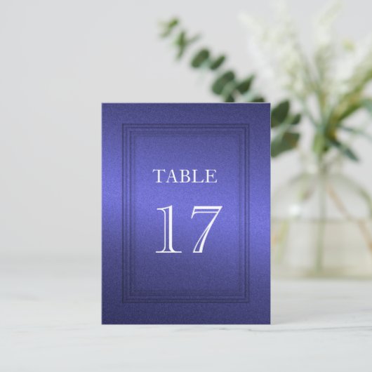 Tischnummer Schlichter Blauer Schimmer (Stehend Vorderseite)