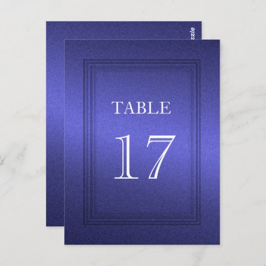 Tischnummer Schlichter Blauer Schimmer (Vorne/Hinten)