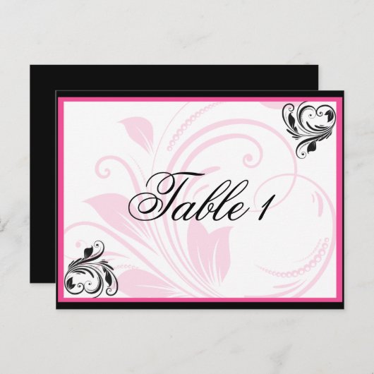 Tischnummer Schwarz/Dunkelrosa (Vorne/Hinten)