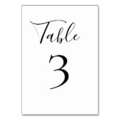 Tischnummer Schwarz/Weiß (Vorderseite)