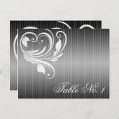 Tischnummer Schwarz-Weiß Pinstripe (Vorne/Hinten)