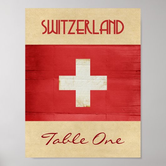 Tischnummer Schweiz Poster (Vorne)