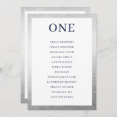 TISCHNUMMER Seekarte schlichtes schwarzes Silber (Vorne/Hinten)