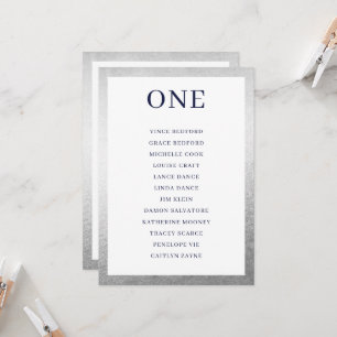 TISCHNUMMER Seekarte schlichtes schwarzes Silber