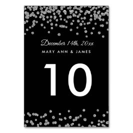 Tischnummer Silver Imitate Glitzer Confetti Black