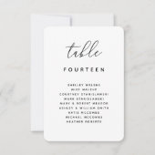 Tischnummer Sitzkarte Escort-Platzkarte (Vorderseite)