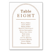 Tischnummer-Sitzkarte Minimaler Bogen Tischnummer (Rückseite)