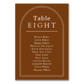 Tischnummer Sitzkarte Terrakotta Bogen (Vorderseite)