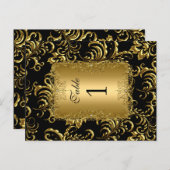 Tischnummer Sitzplätze Platzkarten Damask Gold (Vorne/Hinten)