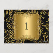 Tischnummer Sitzplätze Platzkarten Damask Gold (Rückseite)