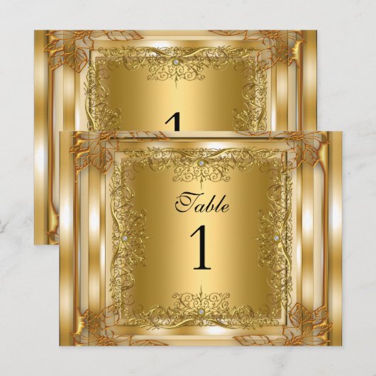 Tischnummer Sitzplätze Platzkarten Gold (Vorne/Hinten)